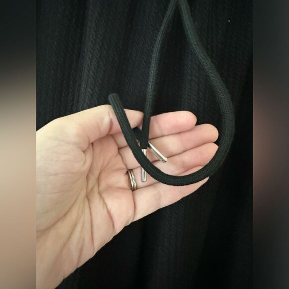 Polagram Well Made Waffle Black Waist Tie Pants Sz M - Picture 3 of 11